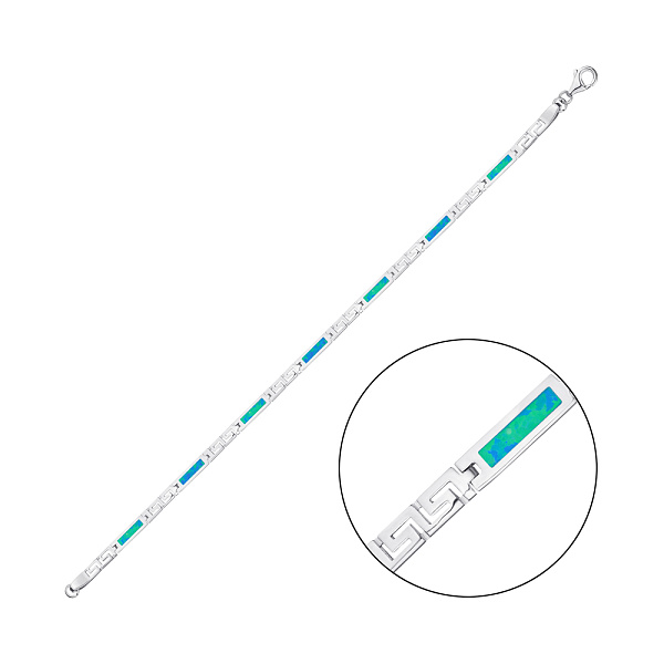 Серебряный браслет с опалом (арт. 7509/2239Пос) – изображение 1