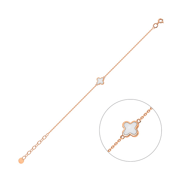 Золотий браслет Конюшина з емаллю (арт. 341212еп) – зображення 1