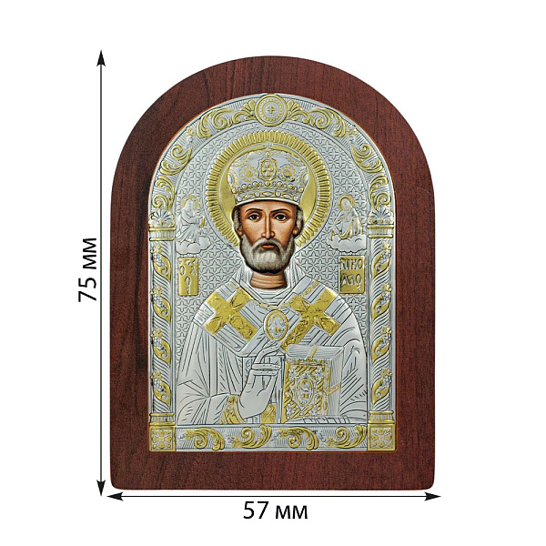 Ікона Святий Миколай Чудотворець (75х57 мм) (арт. AR-1/003AG/R) – зображення 2
