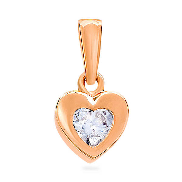 Золота підвіска Серце з фіанітом (арт. 440298) – зображення 1