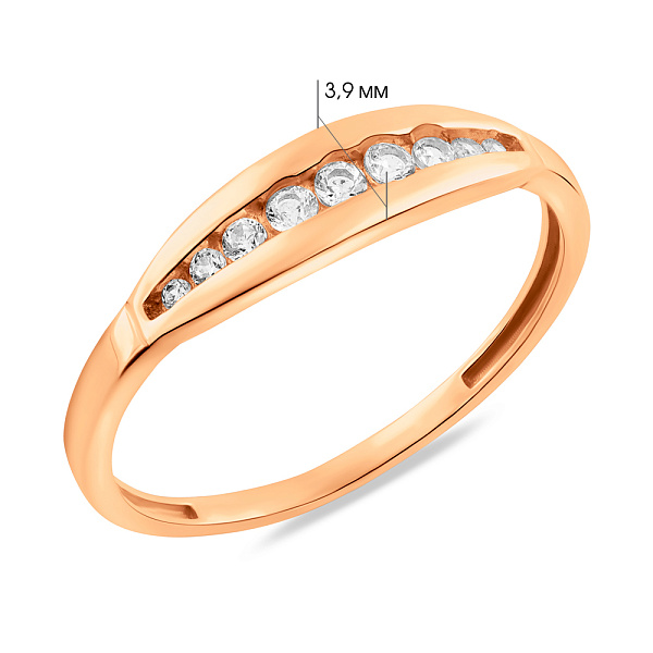 Золотое кольцо с фианитами (арт. 156089) – изображение 4