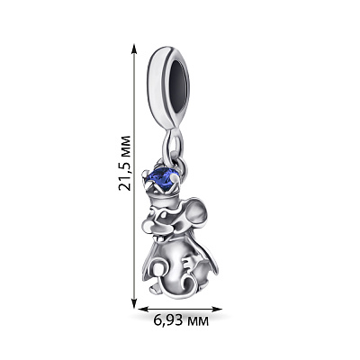Срібний шарм-підвіска «Мишеня» з альпінітом (арт. 7903/31110946ас)