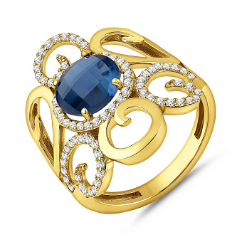 Массивное золотое кольцо с кварцем (арт. 152697жПкс)