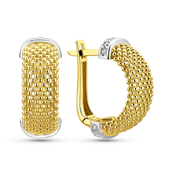 Серьги из желтого золота с фианитами (арт. 1092012жр) – изображение 1