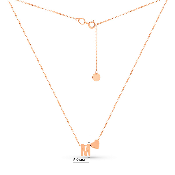 Золотое колье Буква М (арт. 360217) – изображение 7