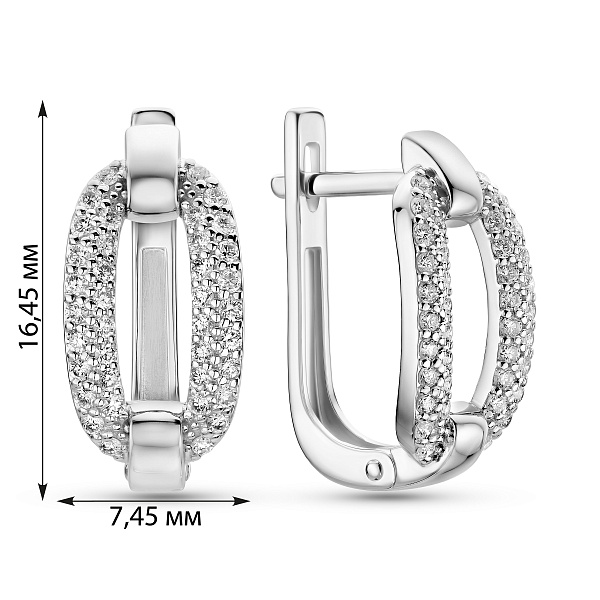 Сережки з білого золота з діамантами (арт. С011540030б) – зображення 2
