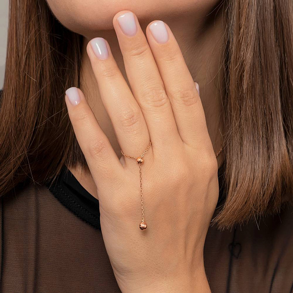 Золотое кольцо Fly с цепочкой (арт. 155911/1) – изображение 2