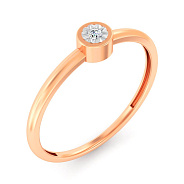 Кольцо из красного золота с бриллиантом (арт. К011286)