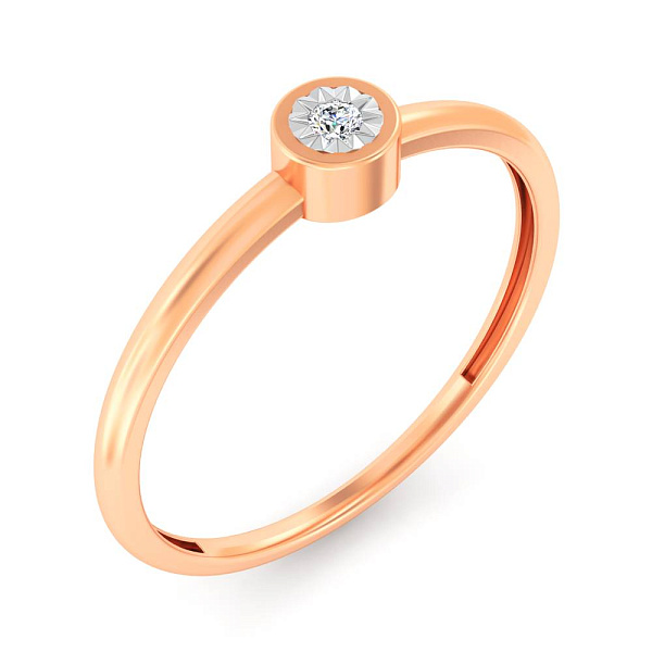 Кольцо из красного золота с бриллиантом (арт. К011286) – изображение 1