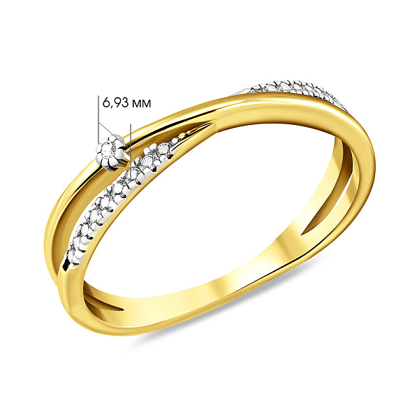 Золота каблучка Синергія в жовтому кольорі металу (арт. 141094ж) – зображення 2