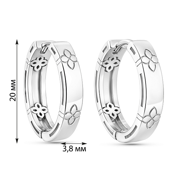 Серебряные серьги без камней (арт. 7502/10394/20) – изображение 2