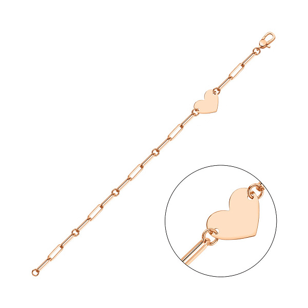 Браслет золотий з сердечком (арт. 3261034) – зображення 1
