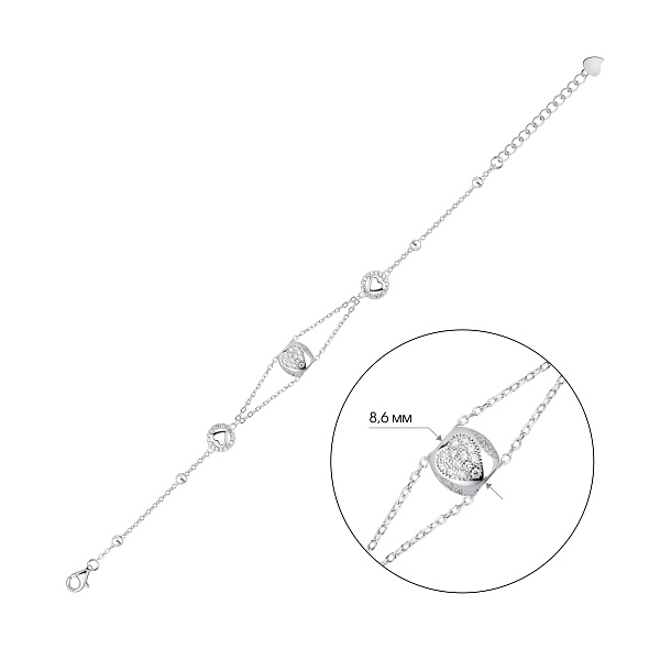 Серебряный браслет с фианитами (арт. 7509/Б2Ф/709) – изображение 2