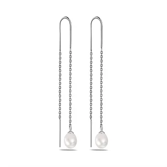 Серебряные серьги с жемчугом (арт. 7502/С2Ж/834)