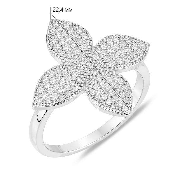 Массивное серебряное кольцо Цветок (арт. 7501/8745) – изображение 2