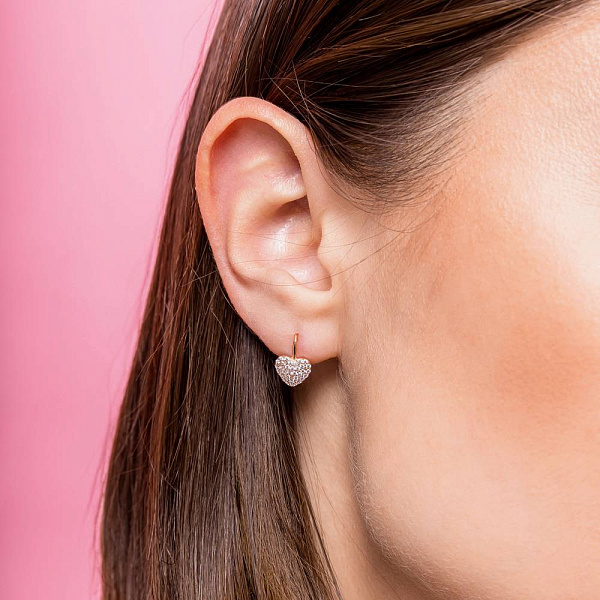 Детские золотые серьги с фианитами (арт. 2109117101) – изображение 2