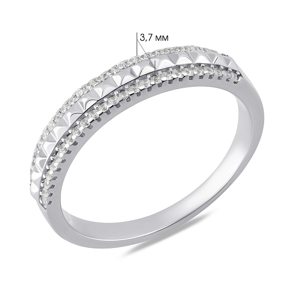 Серебряное кольцо с дорожкой из фианитов (арт. 7501/2184287) – изображение 2