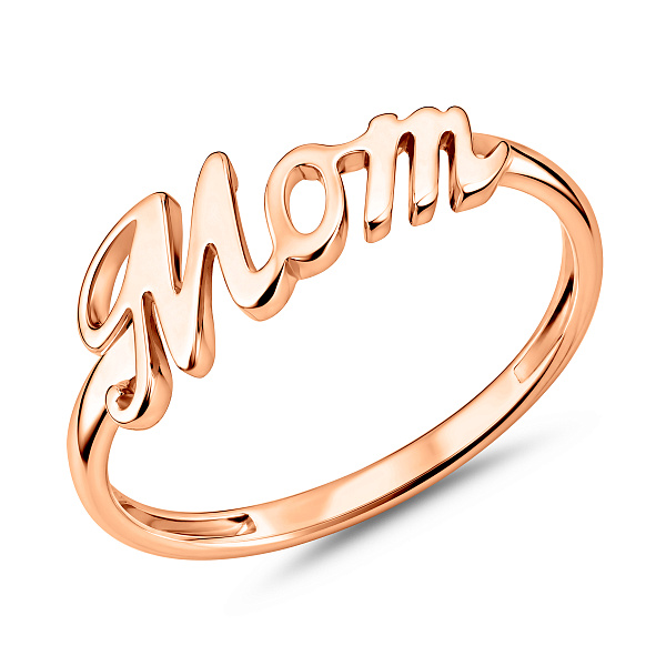 Кольцо Mom из красного золота (арт. 140961) – изображение 1