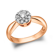 Фото Золотое кольцо с бриллиантами (арт. К011441030)