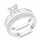 Серебряное двойное кольцо с фианитами (арт. 7501/8601)