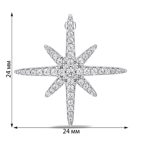 Серебряная брошь Звезда с фианитами (арт. 7505/215) – изображение 2