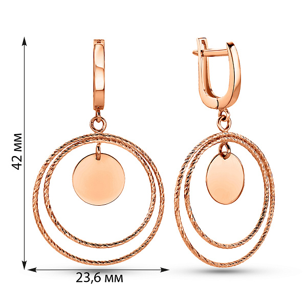 Золотые серьги с подвесками (арт. 109852) – изображение 5