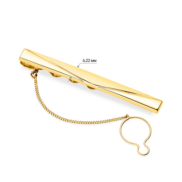 Золотой зажим для галстука без камней  (арт. 200004жм) – изображение 2