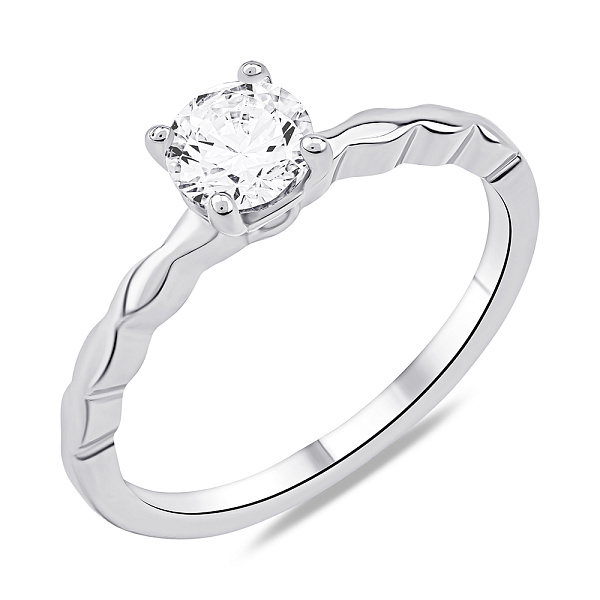 Серебряное кольцо с одним фианитом (арт. 7501/6999) – изображение 1