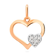 Золота підвіска «Серце» з фіанітами (арт. 421373)