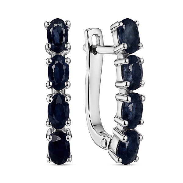 Серебряные серьги с сапфирами (арт. 7502/2178781Спс) – изображение 1