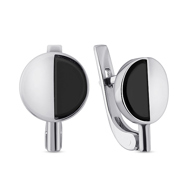 Серебряные серьги с ониксом (арт. 7502/691осп) – изображение 1