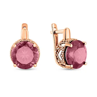 Золоті сережки з кварцом (арт. 110474ПрГ)