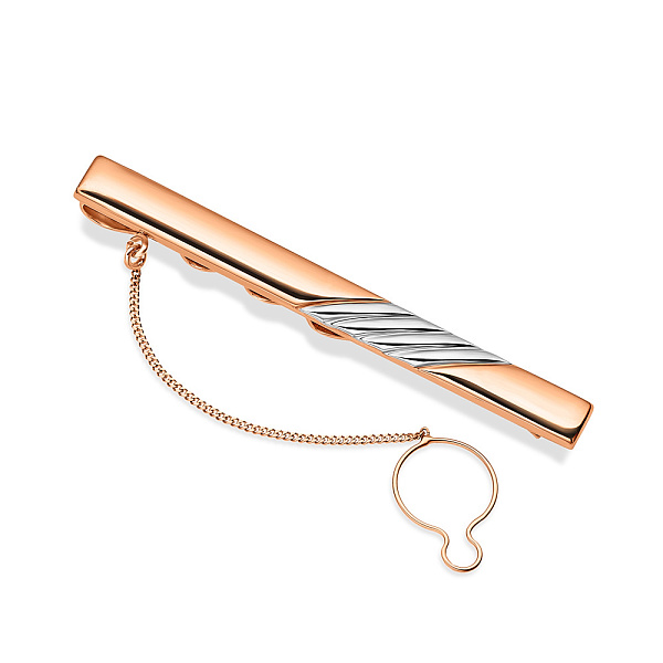 Золотой зажим для галстука с родированием (арт. 200088р) – изображение 1