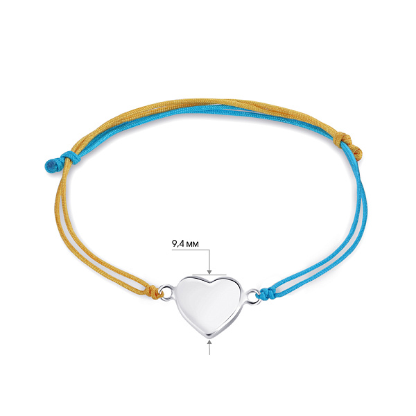 Браслет на шелковой нити с серебряной вставкой (арт. 7309/3823гж) – изображение 2