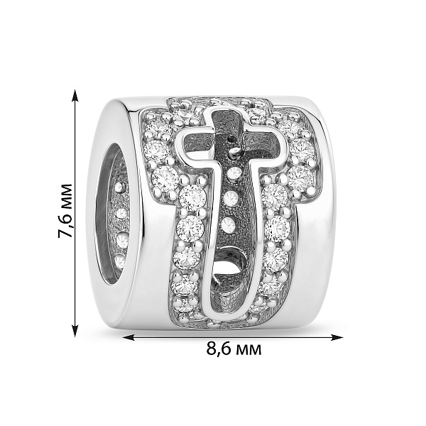 Серебряный шарм с фианитами (арт. 7503/740П) – изображение 2