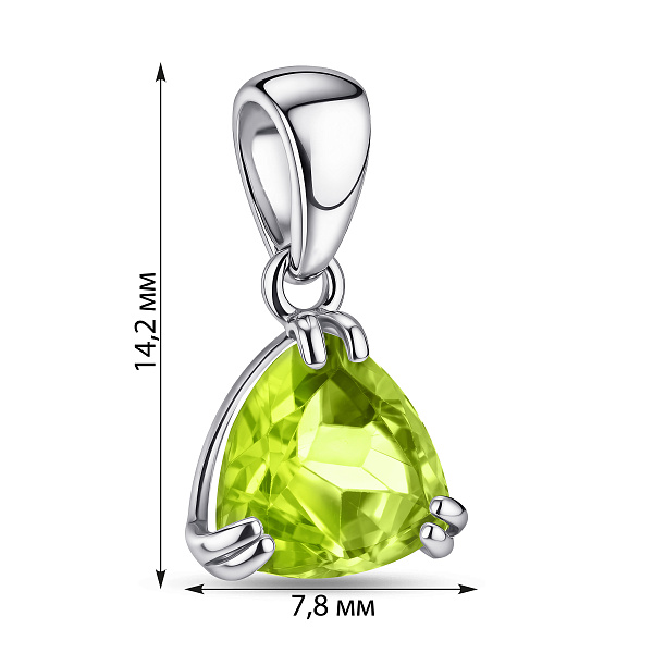 Серебряный кулон с хризолитом (арт. 7503/1690-6ХрзП) – изображение 2