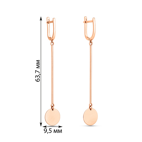 Серьги-подвески из красного золота (арт. 110022) – изображение 3