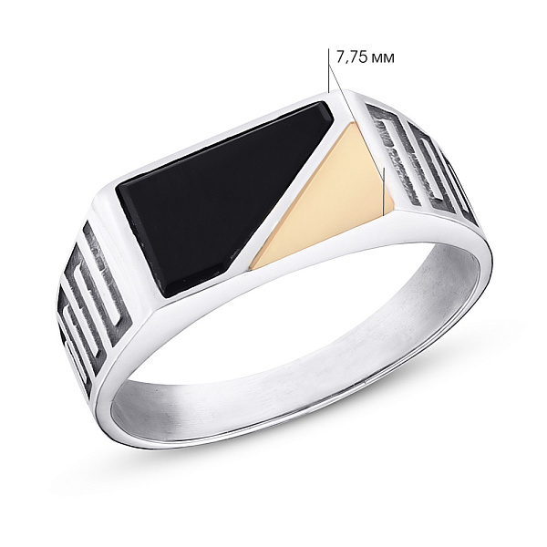 Серебряная печатка с ониксом (арт. 7206/121окю) – изображение 2