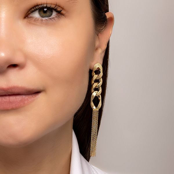 Довгі золоті сережки Francelli (арт. 1091663жм) – зображення 2