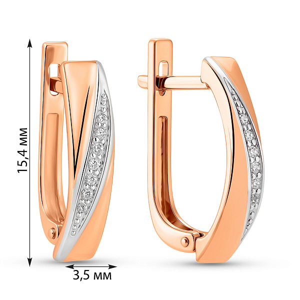 Сережки з червоного золота з діамантами (арт. С011248005) – зображення 3