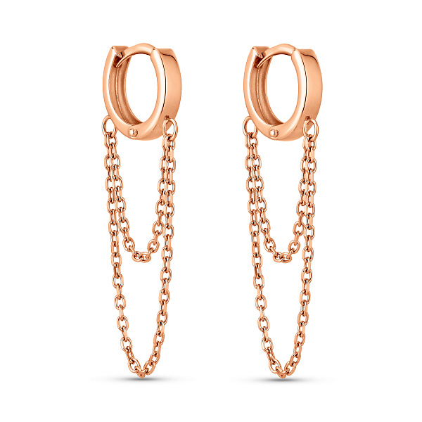 Серьги из красного золота с подвесками (арт. 470615) – изображение 1