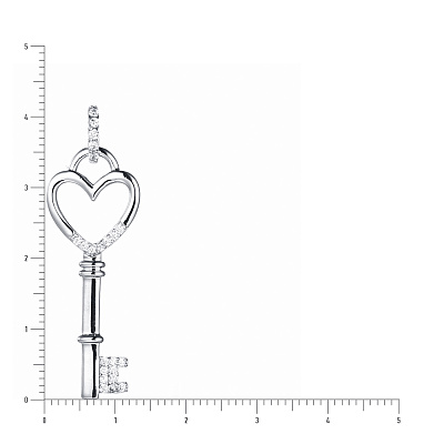 Срібний кулон «Ключик» з фіанітами (арт. 7503/2557)