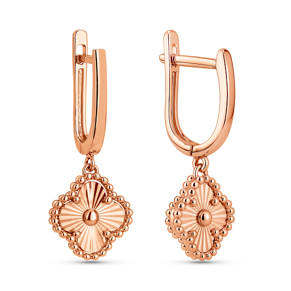 Серьги из красного золота без камней (арт. 111432а) – изображение 1