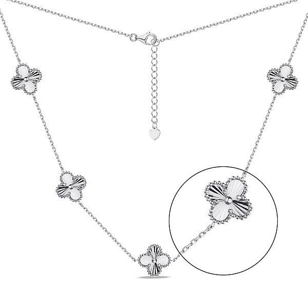 Серебряное колье Клевер без камней (арт. 7507/2197/15) – изображение 1