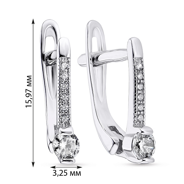 Серебряные серьги с фианитами (арт. 7502/3674) – изображение 2