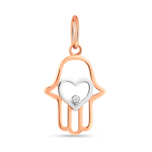 Кулон из красного и белого золота (арт. 424444кб) – изображение 1