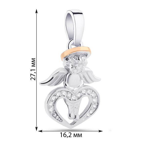 Серебряный подвес с золотой накладкой (арт. 7203/878п) – изображение 2