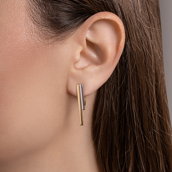 Сережки из желтого золота без камней (арт. 110560ж) – изображение 2