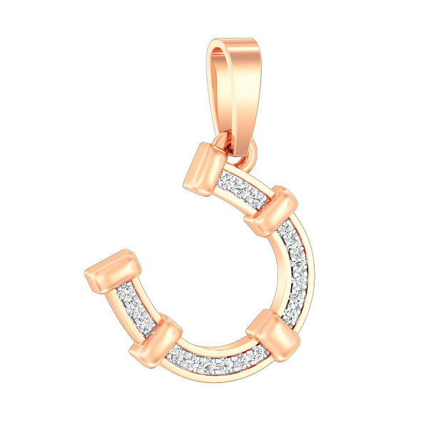 Золотая подвеска «Подкова» с фианитами (арт. 440611) – изображение 1