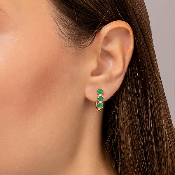 Серьги из красного золота с бриллиантами (арт. С011106и) – изображение 2